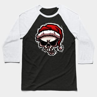 Christmas Skull Baseball T-Shirt